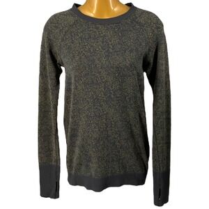 lululemon Speckled Knit Long Sleeve Pullover Top Size 6 Crew Neck Athleisure